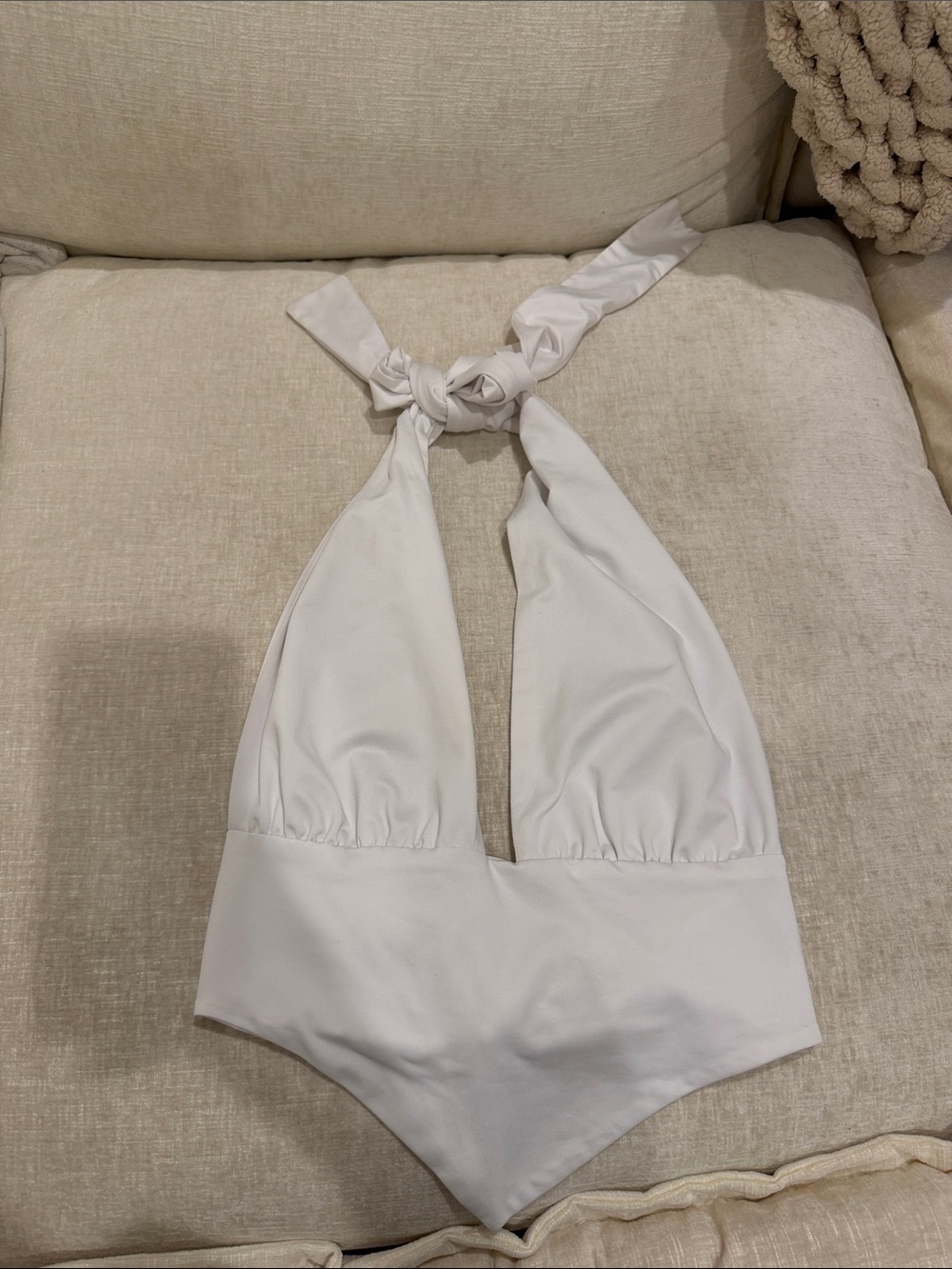 SHEIN White Halter Crop Top